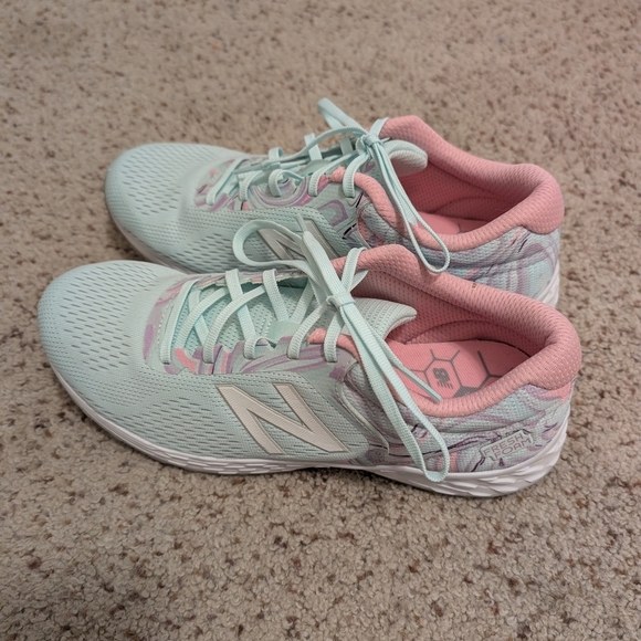 New Balance Shoes - New Balance Green and Pink Sneakers